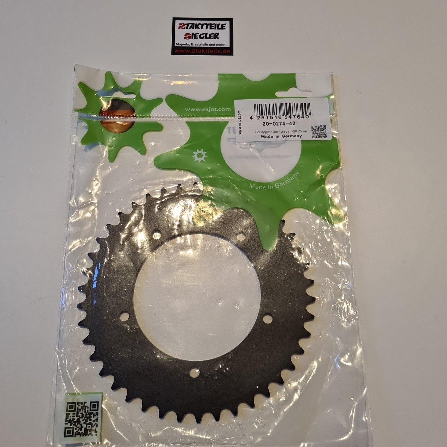 Kettenrad 42 Zahn Esjot für Kette 415 1/2 x 3/16 Hercules KX5