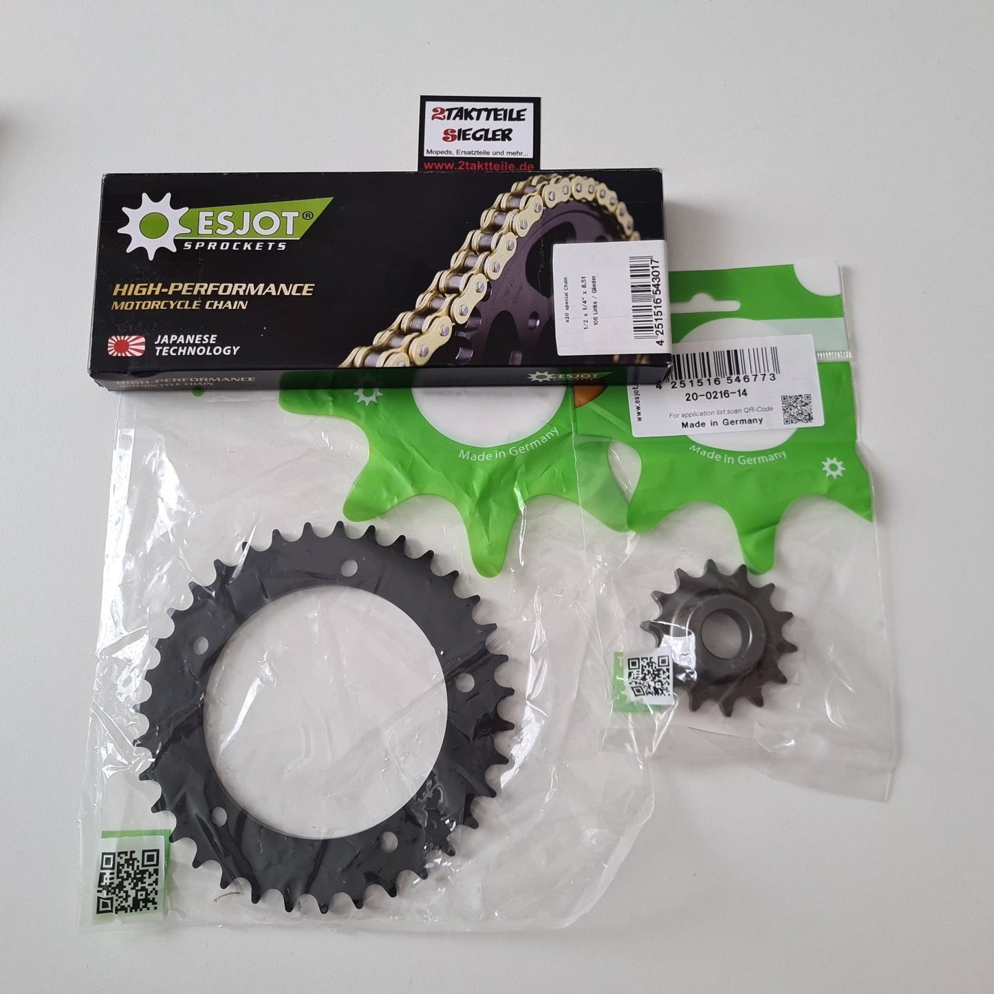 Kettensatz Esjot 14:35 1/2 x 1/4 Hercules K50 RL RLC Ultra 1 2 3 Gussfelgen