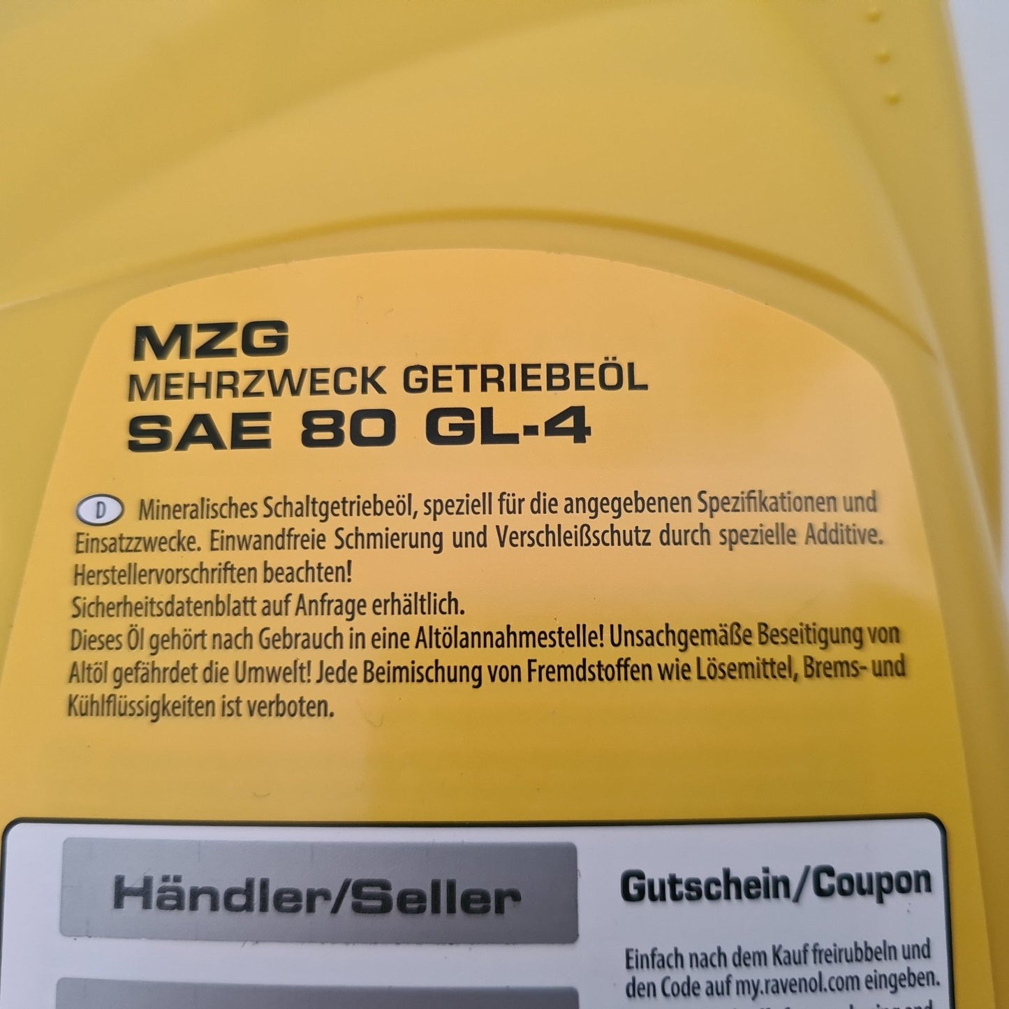 Ravenol Getriebeöl MZG SAE 80 GL-4 Hercules Sachs Motor