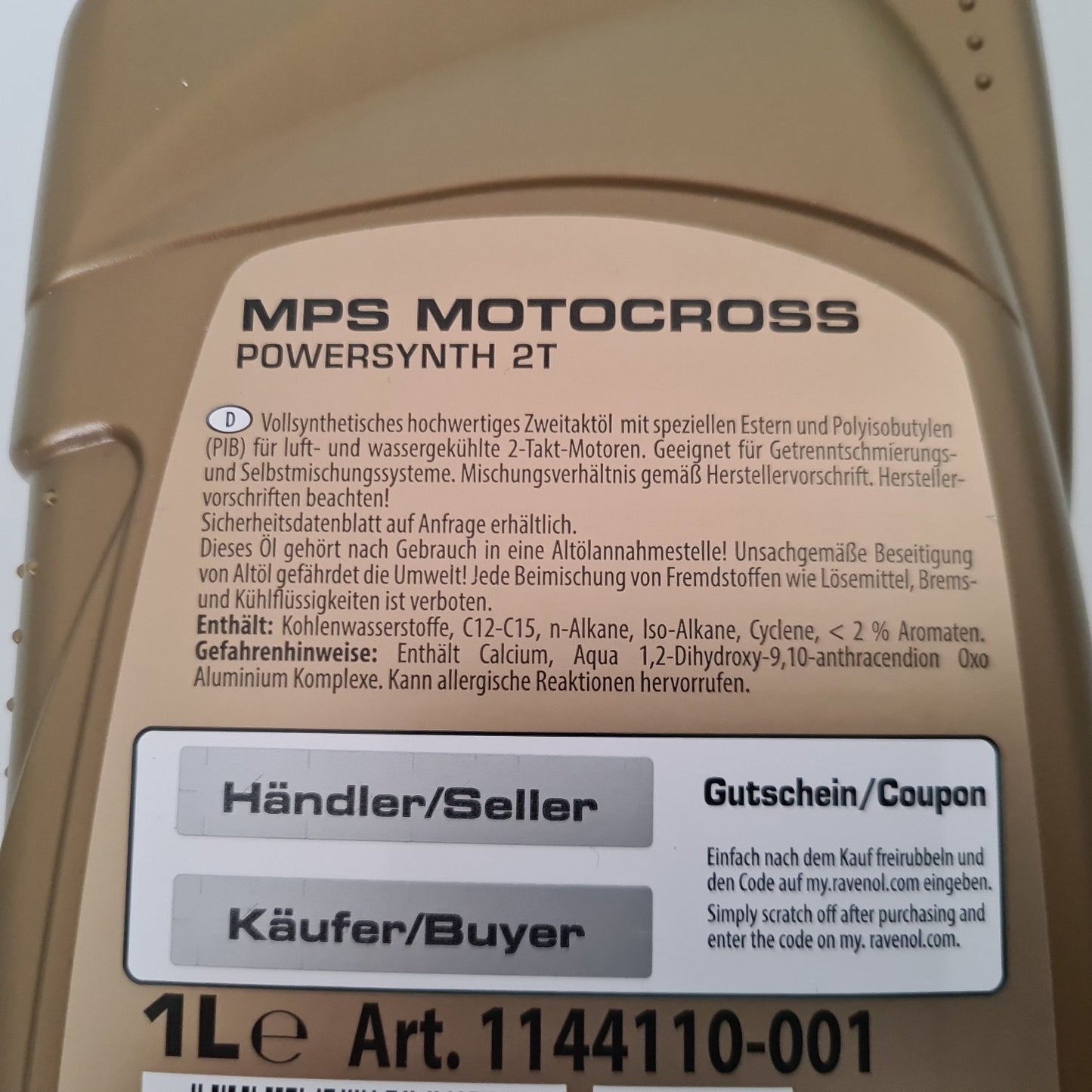 Ravenol MPS Motocross Powersynth. Zweitakt Motorenöl vollsynthetisch Hercules Sachs Motor