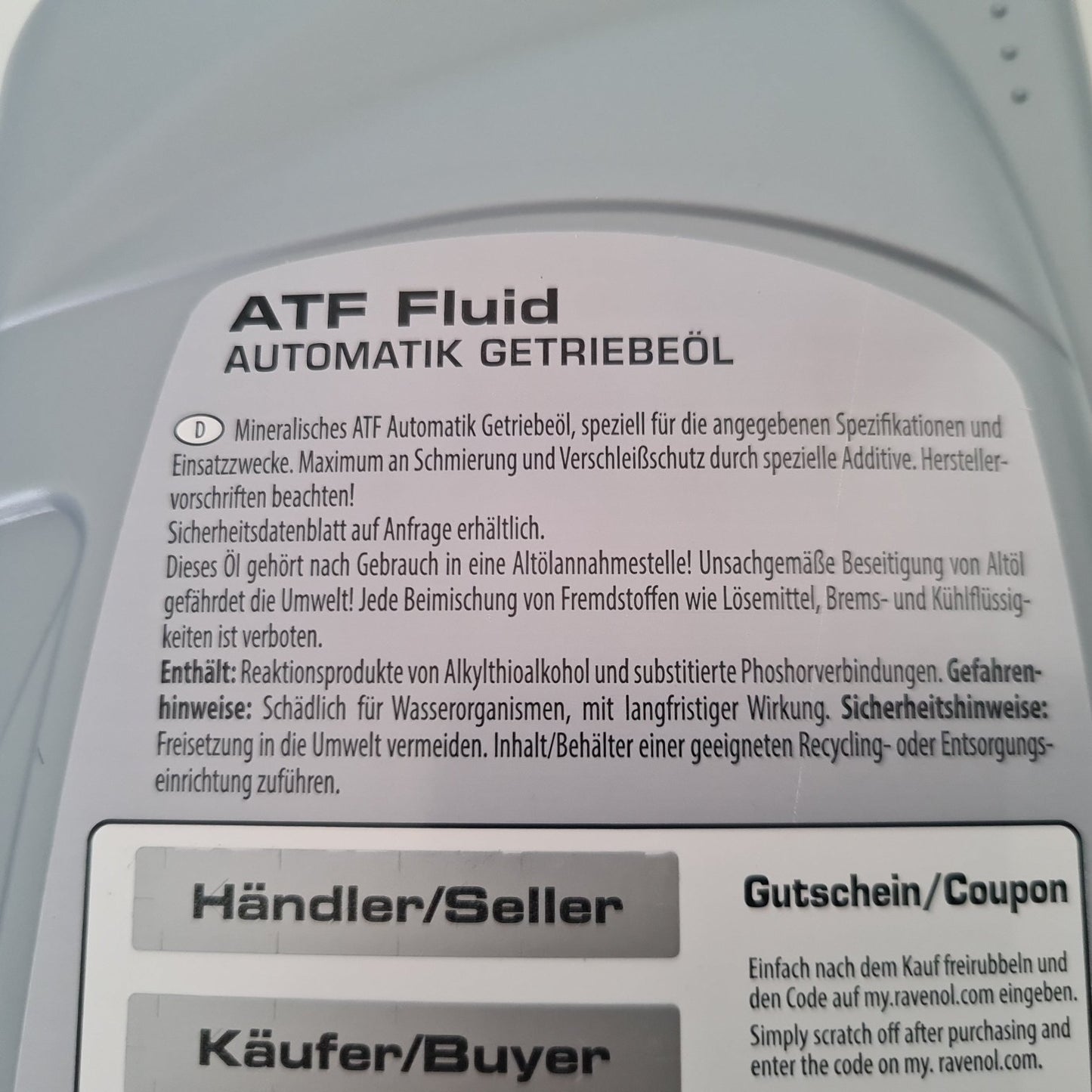 Ravenol "ATF Fluid" Getriebeöl mineralisch Hercules Sachs GS 125 175 250 255