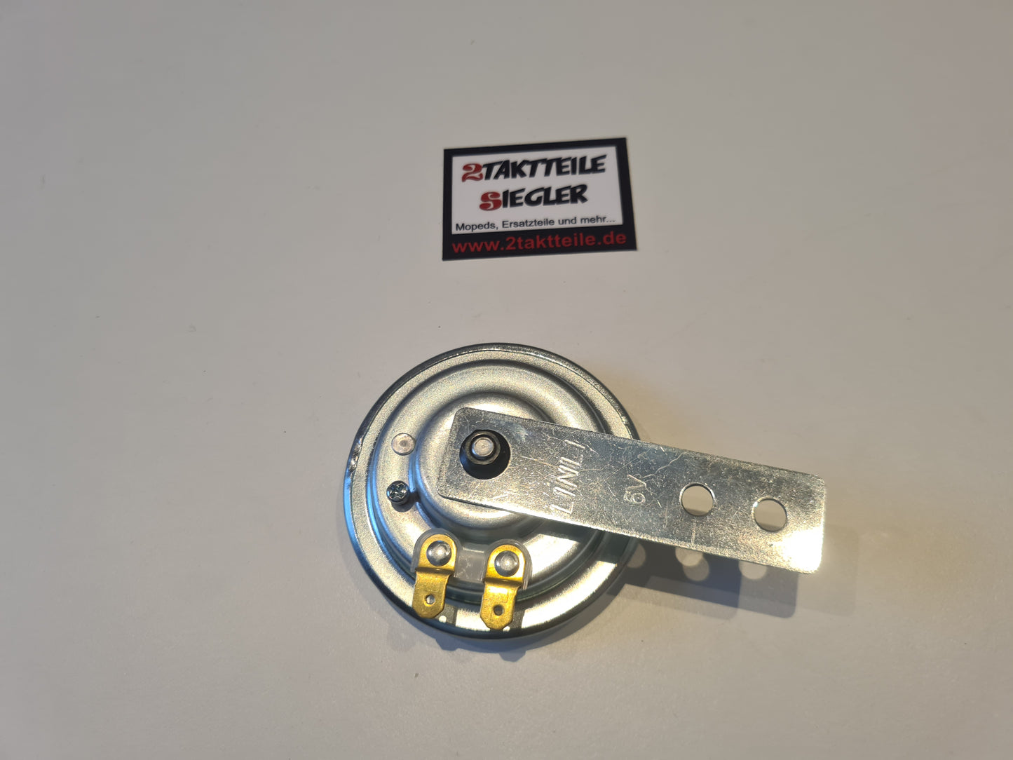 Schnarre Hupe 6 Volt silber 6V Wechselpannung Hercules MK, K50, Ultra 1 2 3, Zündapp KS 50, Kreidler