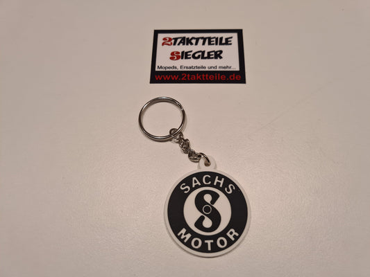 Schlüsselanhänger Gummi Sachs Motor Logo schwarz/weiß Hercules Keyring