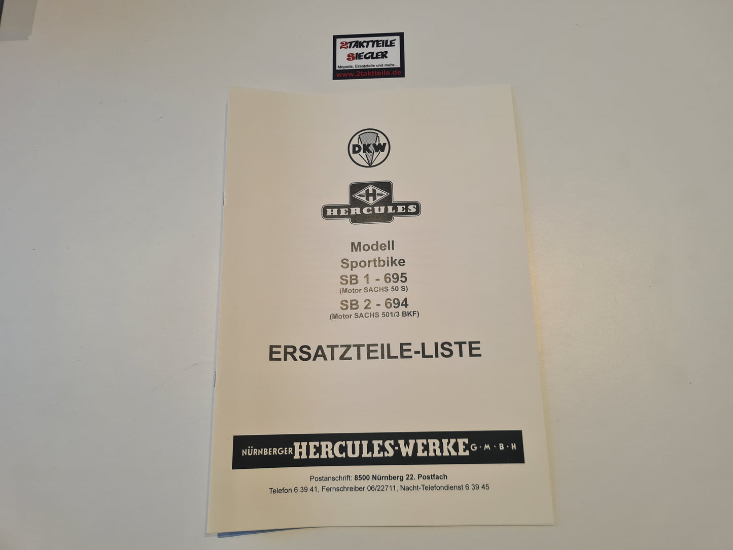 Ersatzteile-Liste Hercules Sportbike 1 2 SB1 SB2