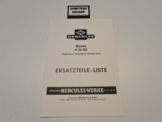 Ersatzteile-Liste Ergänzung Hercules K50 RS