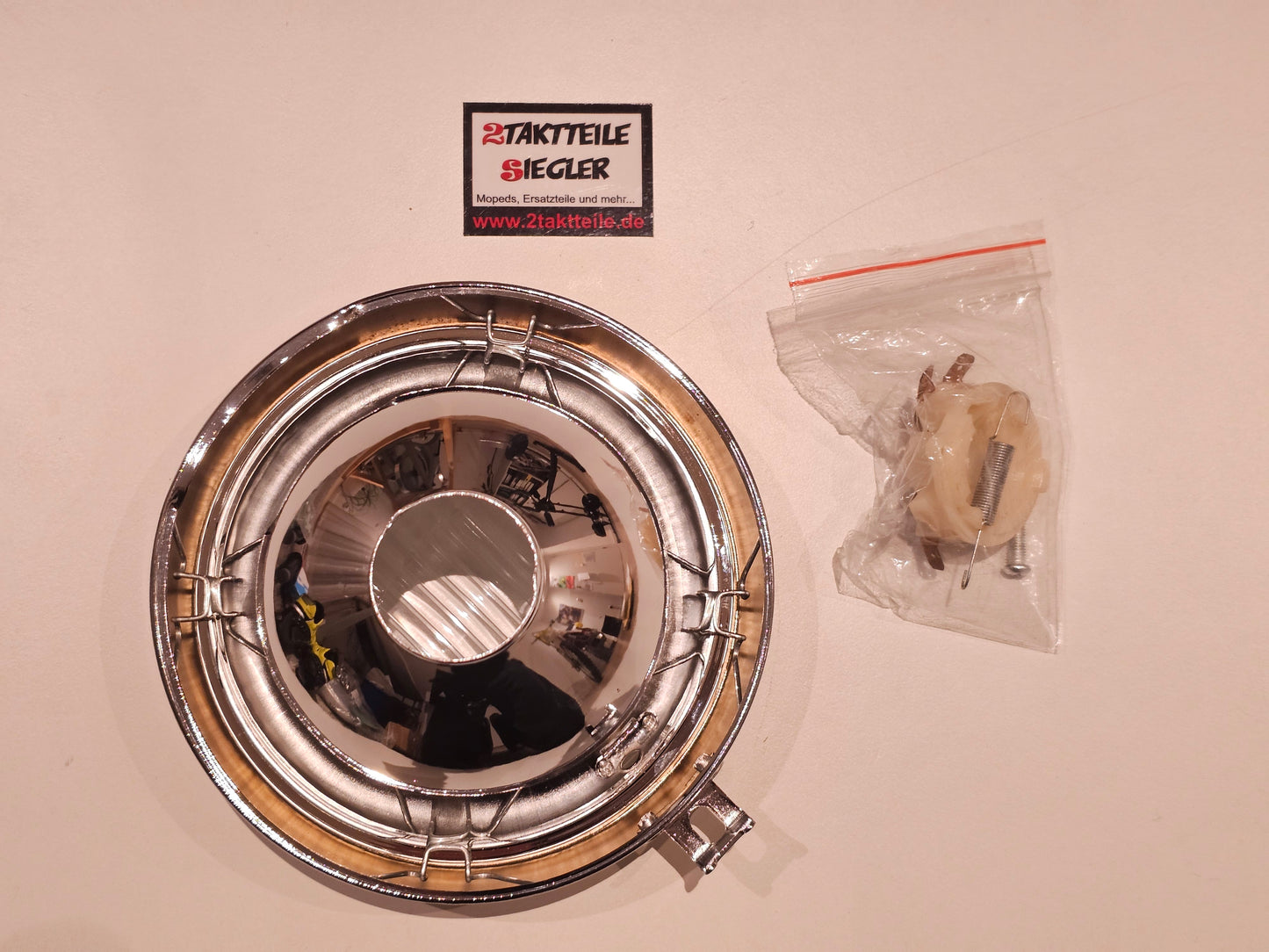 Scheinwerfer Chromring Lampe Hercules K50 SE RE RL SL Sportbike Lampeneinsatz