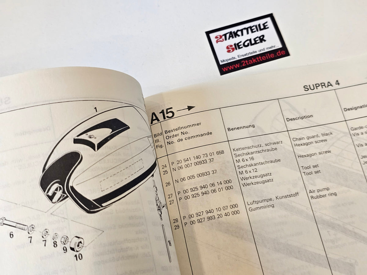 Ersatzteileliste Fahrgestell Hercules Sachs Supra 4