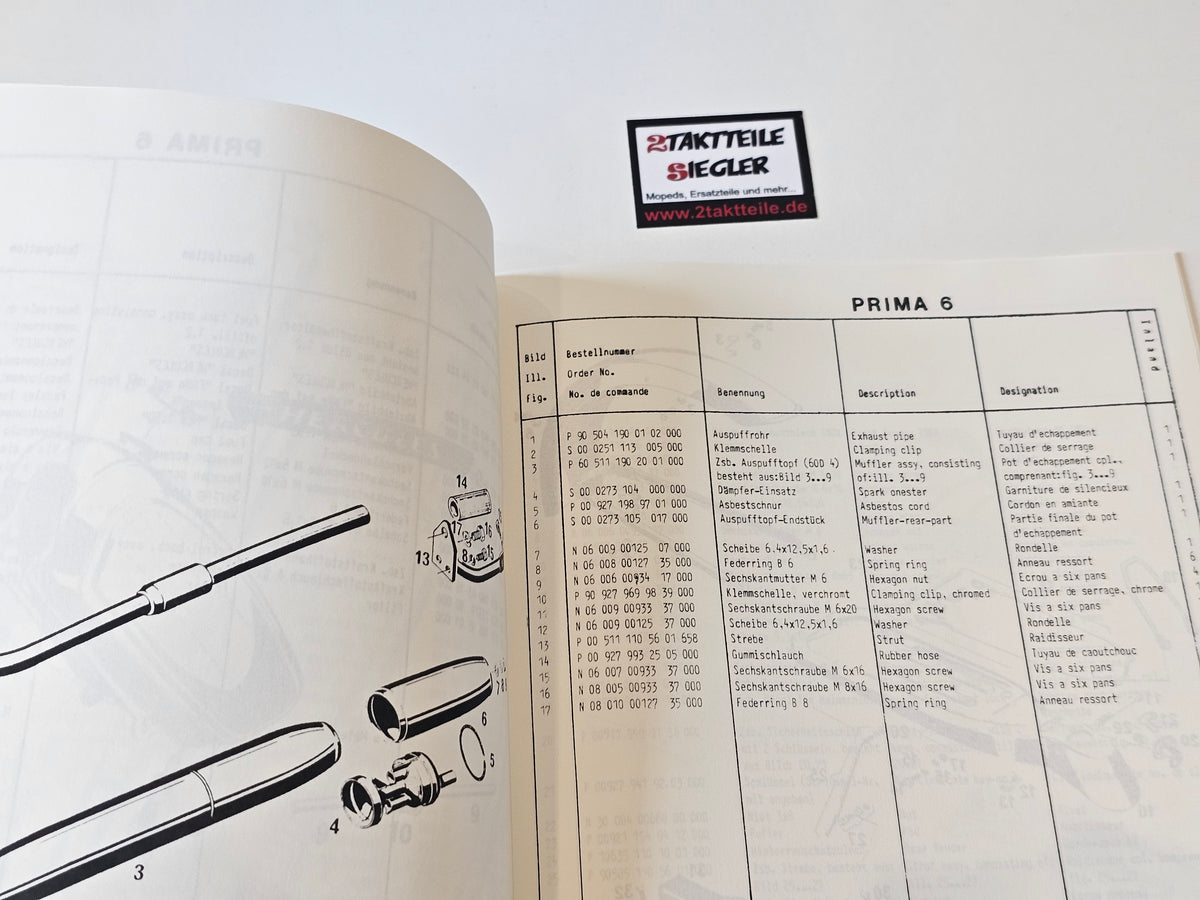 Ersatzteileliste Fahrgestell Hercules Sachs Prima 6