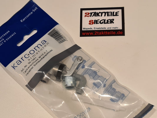Karcoma Benzinhahn M12 x 1 variabler Anschluss Hercules MK K50 Sportbike Ultra Supra Prima
