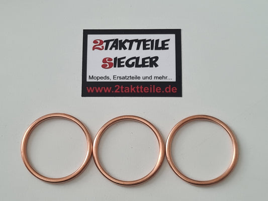 Füll-Dichtringe Kupfer 28 mm Krümmerdichtung Auspuff Hercules MK Kreidler Florett Zündapp