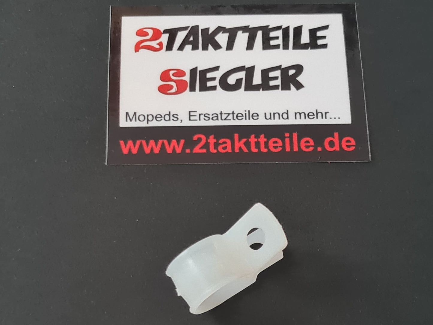 Schelle 7,9 mm Halteschelle Bowdenzug Bremszug Polyamid weiß Befestigungsschelle Twinshock GS MC