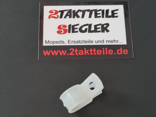 Schelle 9,5 mm Halteschelle Bowdenzug Bremszug Polyamid weiß Befestigungsschelle Twinshock GS MC