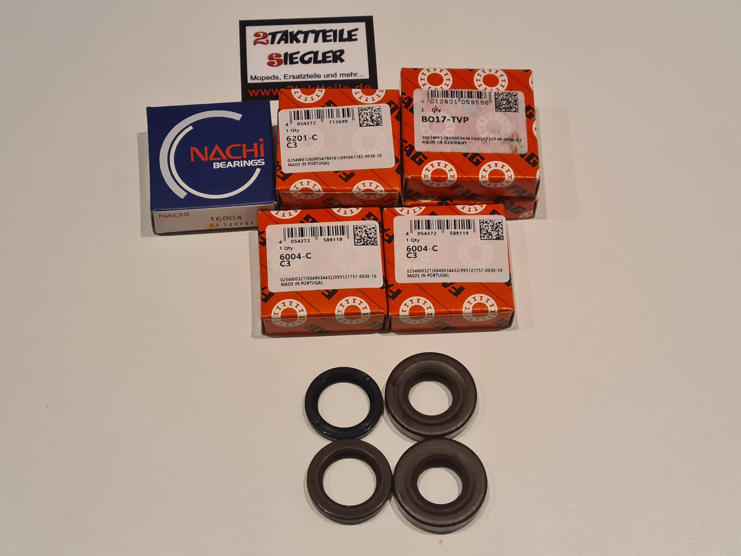 Lagersatz + Dichtsatz Motorlager + Dichtringe Sachs Motor 50s 5 Lamellen Kupplung Hercules K50 RL Ultra 1 2 Kugellager Simmeringe