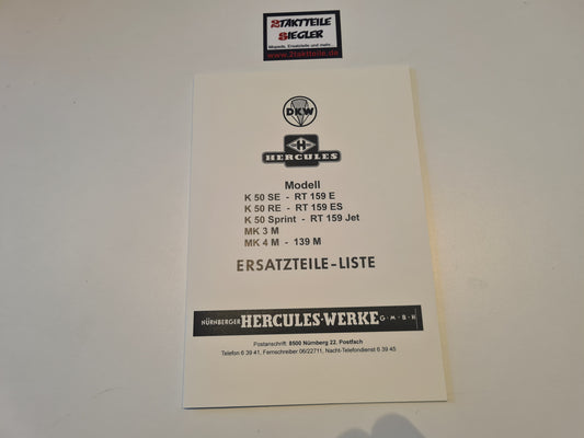 Ersatzteile-Liste Hercules K50 SE RE Sprint MK3 MK4 Teileliste