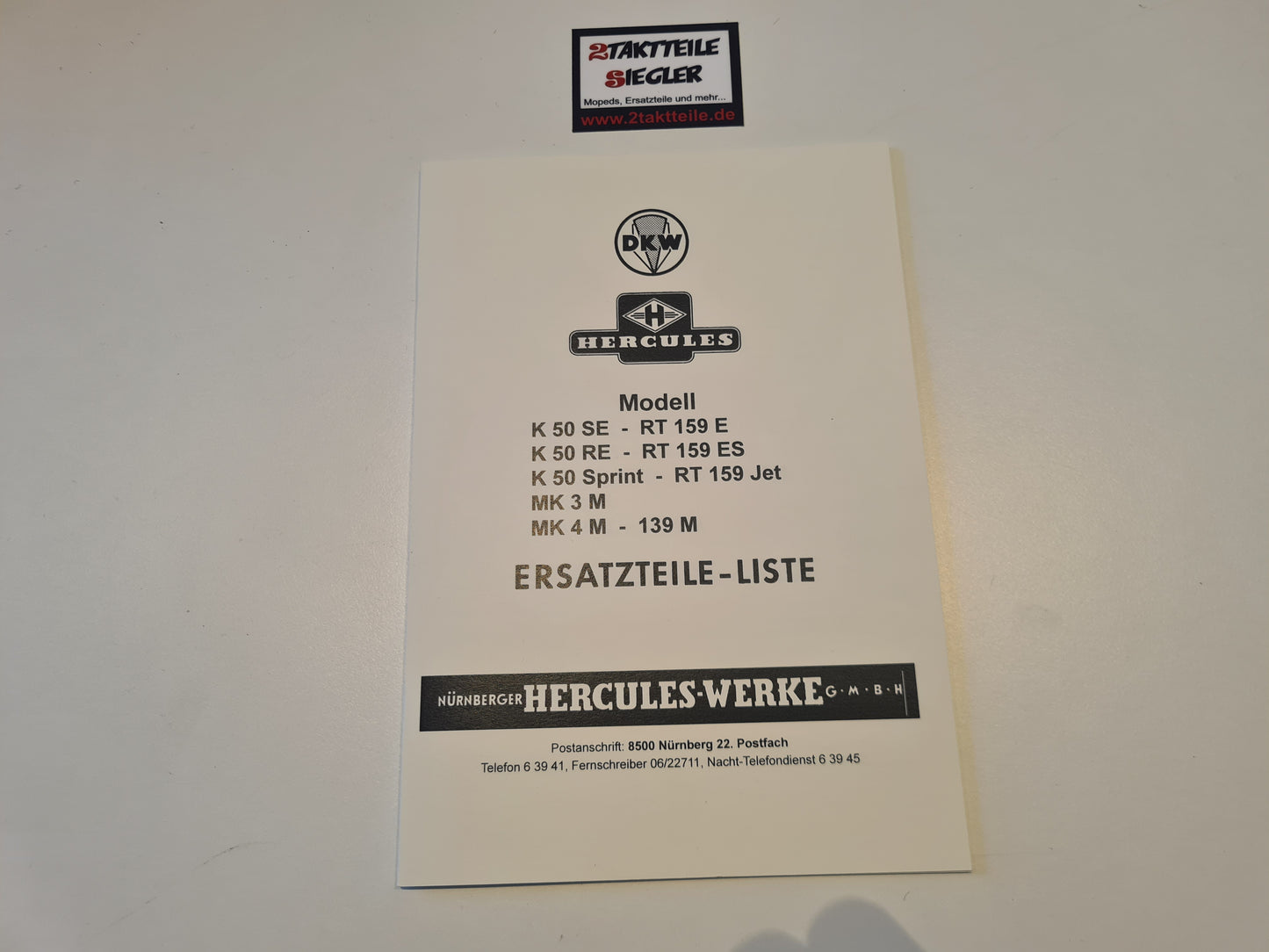Ersatzteile-Liste Hercules K50 SE RE Sprint MK3 MK4 Teileliste