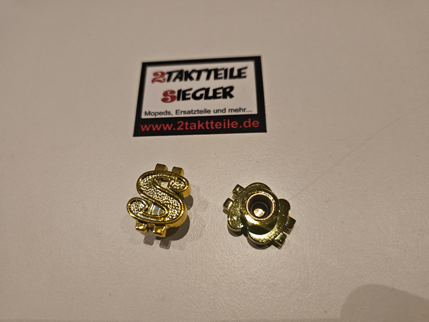 Ventilkappen Dollarzeichen gold 2er Set