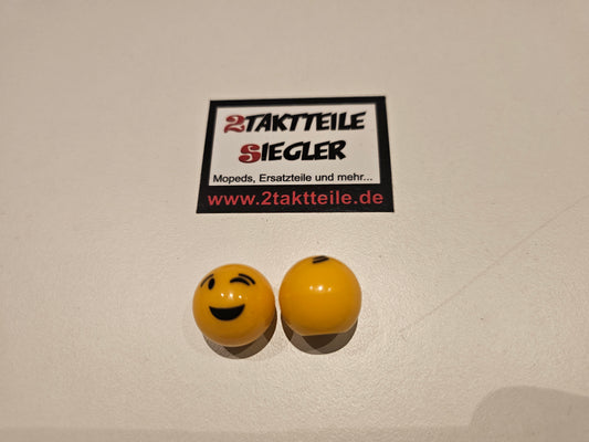 Ventilkappen Smileys zwinkernd gelb 2er Set