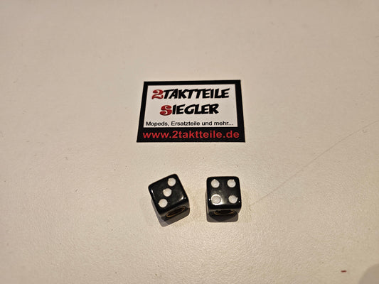 Ventilkappen Würfel schwarz 2er Set