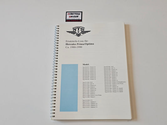 Ersatzteileliste Fahrgestell + Motor Hercules Sachs Prima 2 3 4 5 Optima P3 Sachs 505
